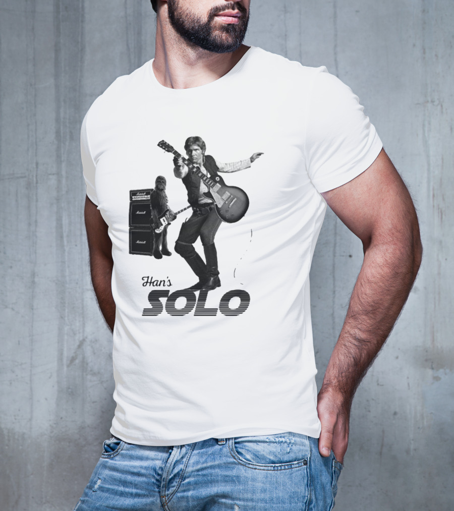 Han_s Solo Chewbacca Guitar Marshall Star Wars T-Shirt