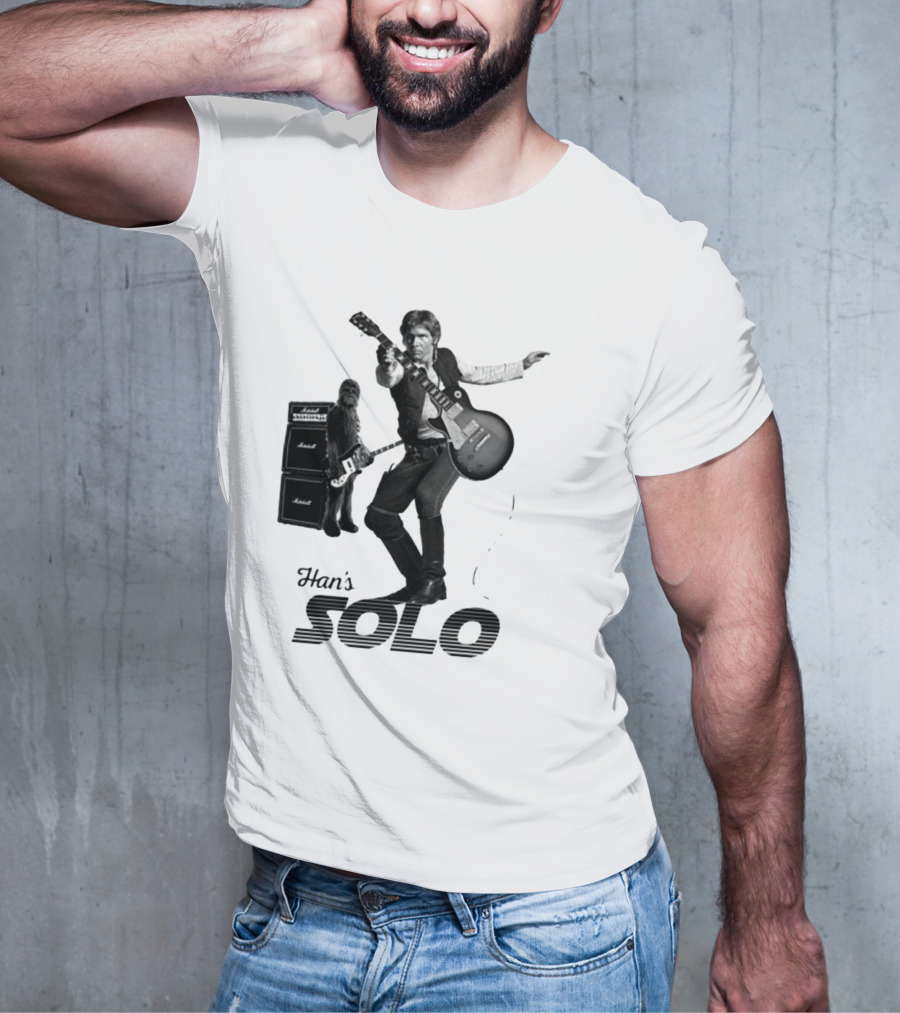 Han_s Solo Chewbacca Guitar Marshall Star Wars T-Shirt