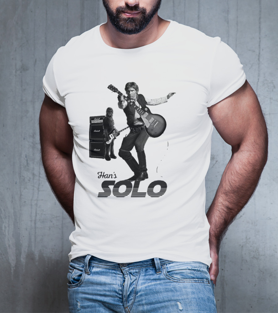 Han_s Solo Chewbacca Guitar Marshall Star Wars T-Shirt