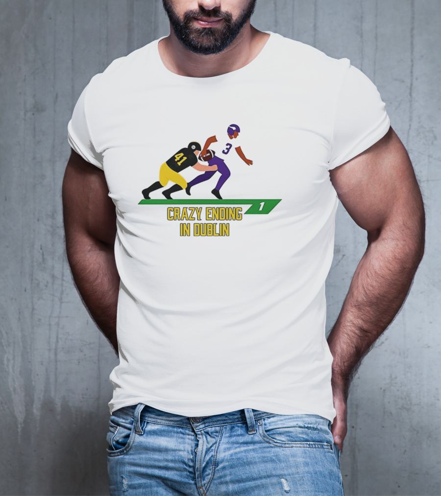 NFL Moment Steelers Vikings Crazy Ending In Dublin Number 41 Tackles Number 3 T-Shirt