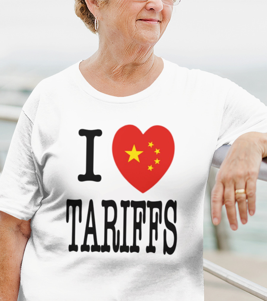 Flags Heart Tariffs China Stars T-Shirt