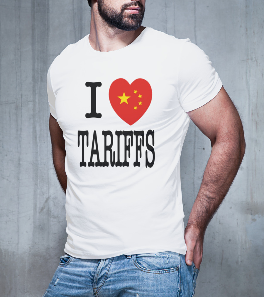Flags Heart Tariffs China Stars T-Shirt