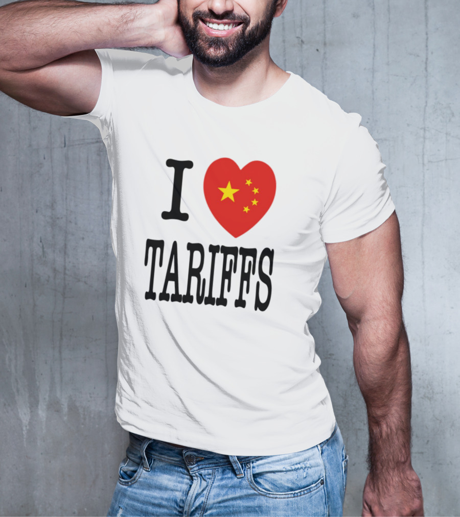 Flags Heart Tariffs China Stars T-Shirt