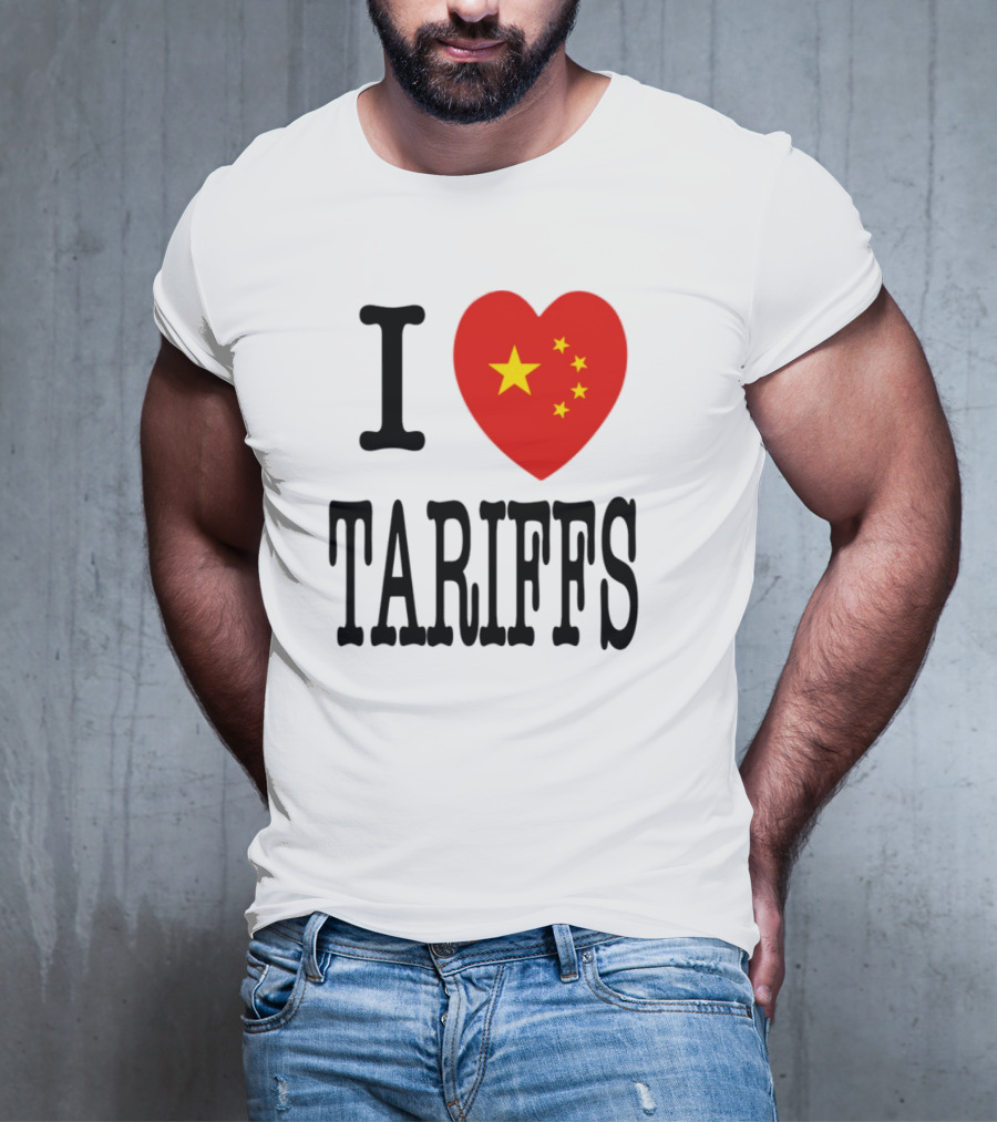 Flags Heart Tariffs China Stars T-Shirt