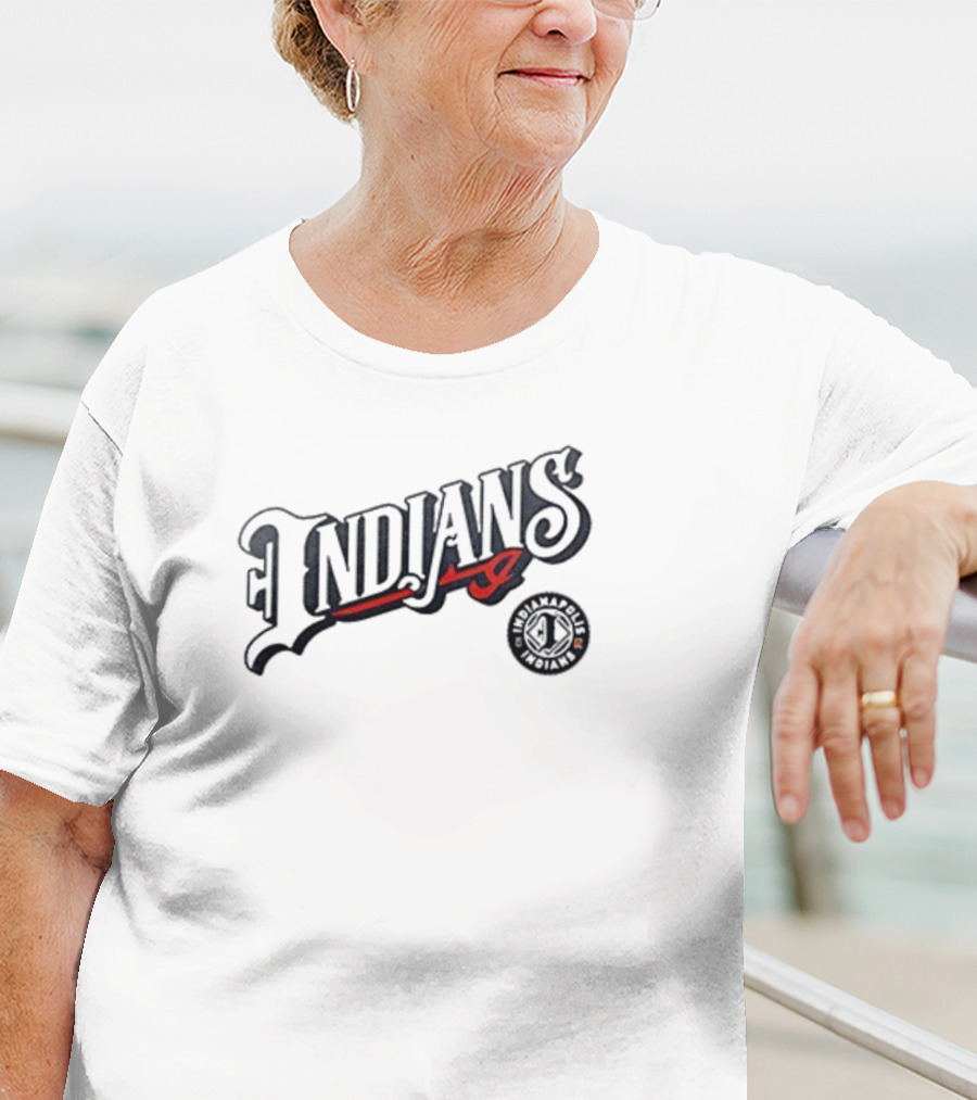 Indianapolis Indians Wordmark Script Classic Emblem T-Shirt