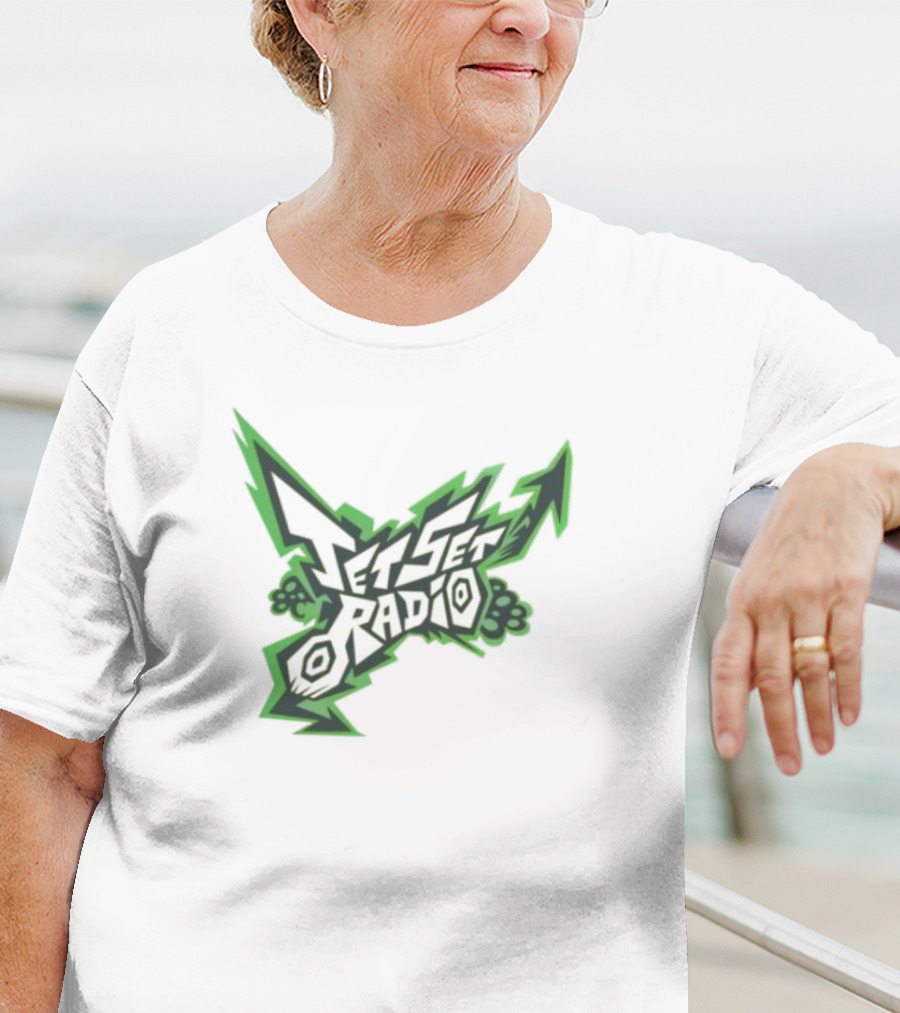 Jet Set Radio Iconic Graffiti Style Green Arrow Emblem T-Shirt