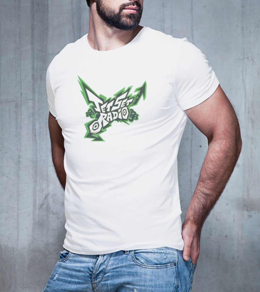 Jet Set Radio Iconic Graffiti Style Green Arrow Emblem T-Shirt