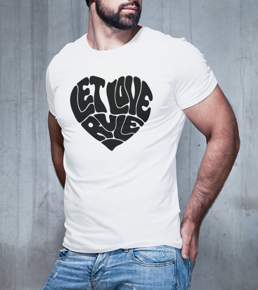Lennykravitz Let Love Rule Heart Text Portrait Style T-Shirt
