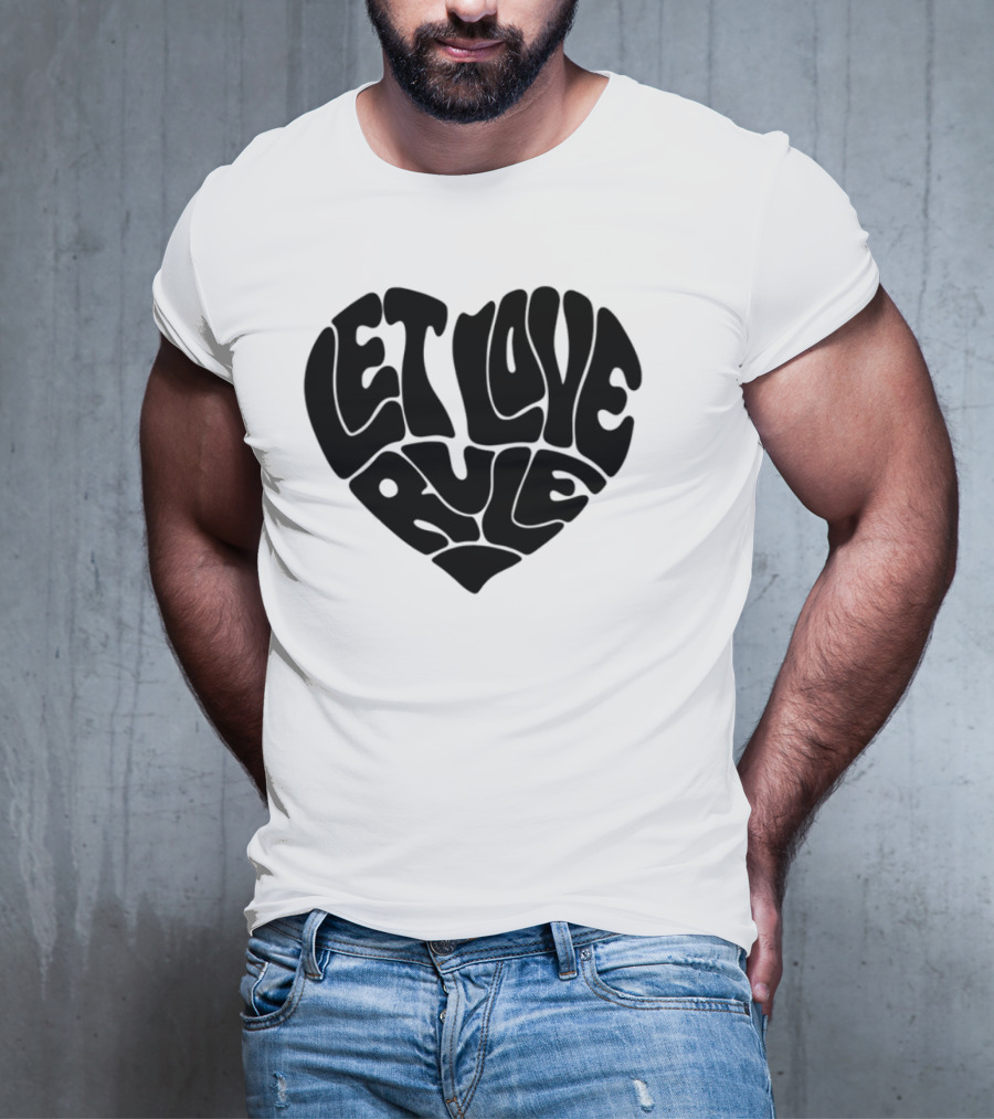 Lennykravitz Let Love Rule Heart Text Portrait Style T-Shirt