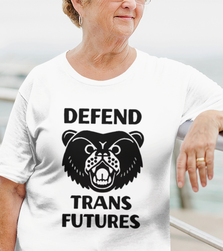 Defend Trans Futures Bear Symbol With Fangs T-Shirt