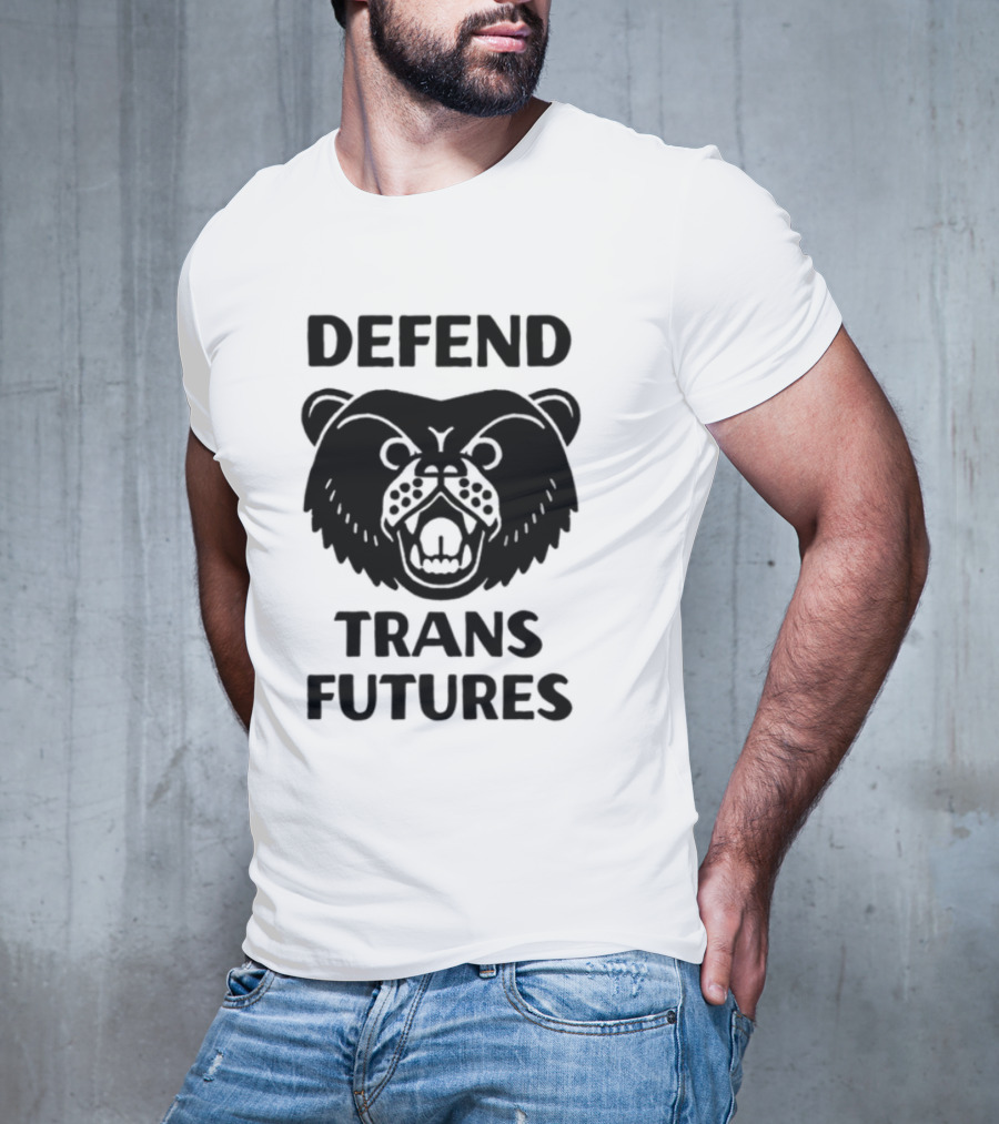 Defend Trans Futures Bear Symbol With Fangs T-Shirt