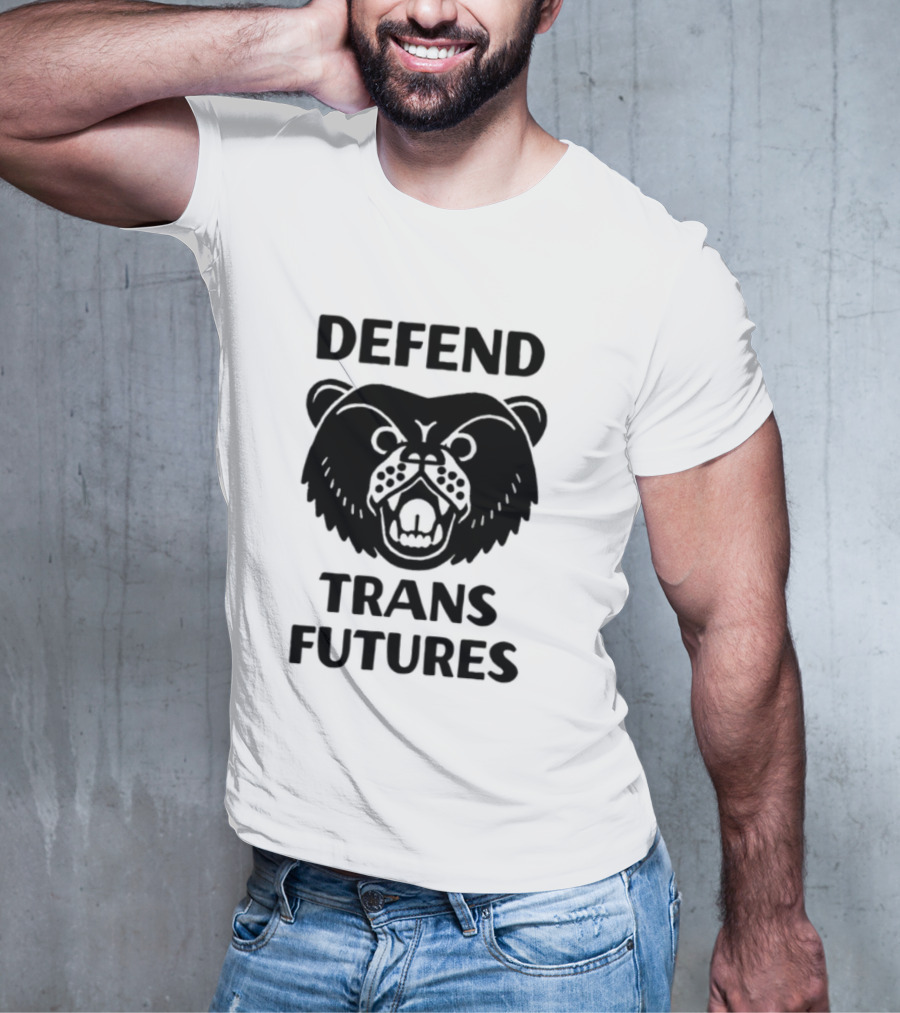 Defend Trans Futures Bear Symbol With Fangs T-Shirt