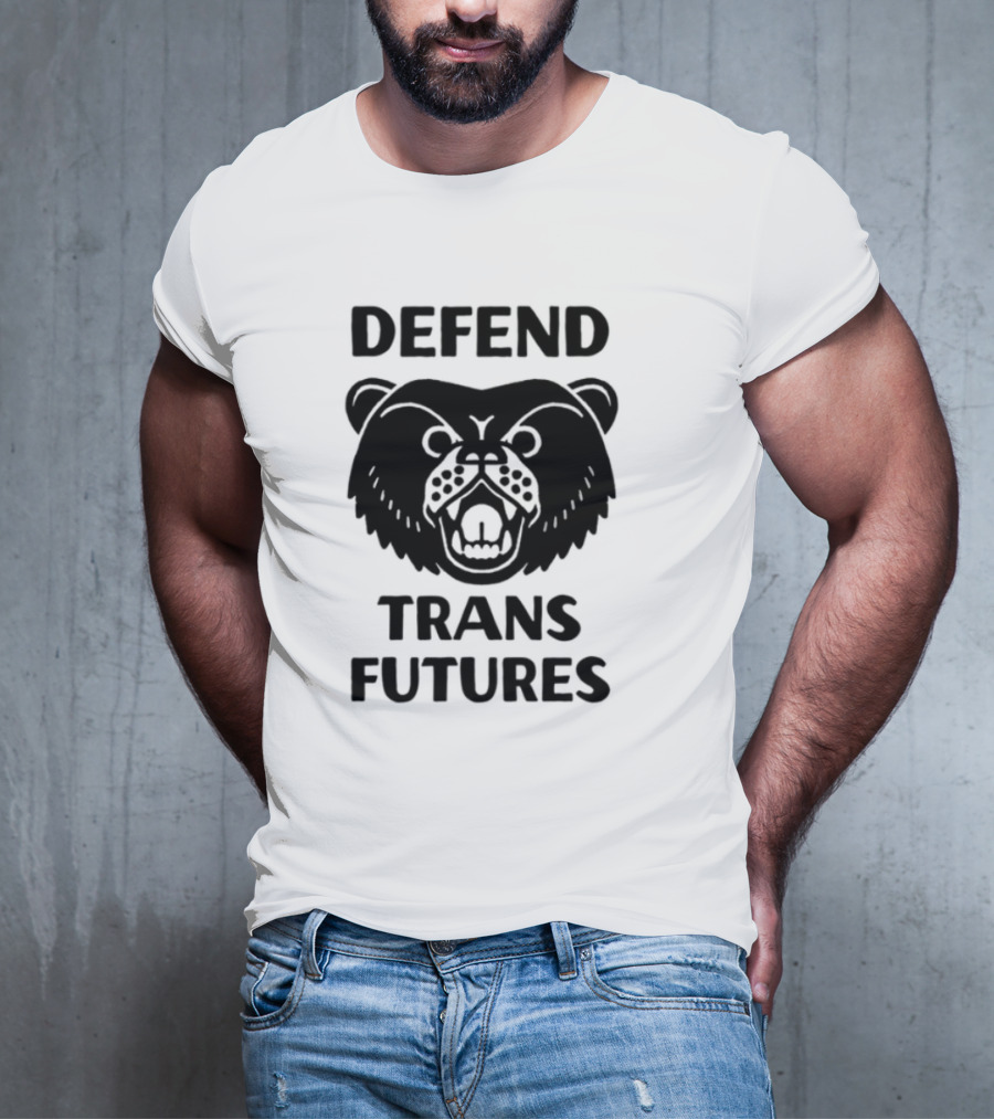 Defend Trans Futures Bear Symbol With Fangs T-Shirt