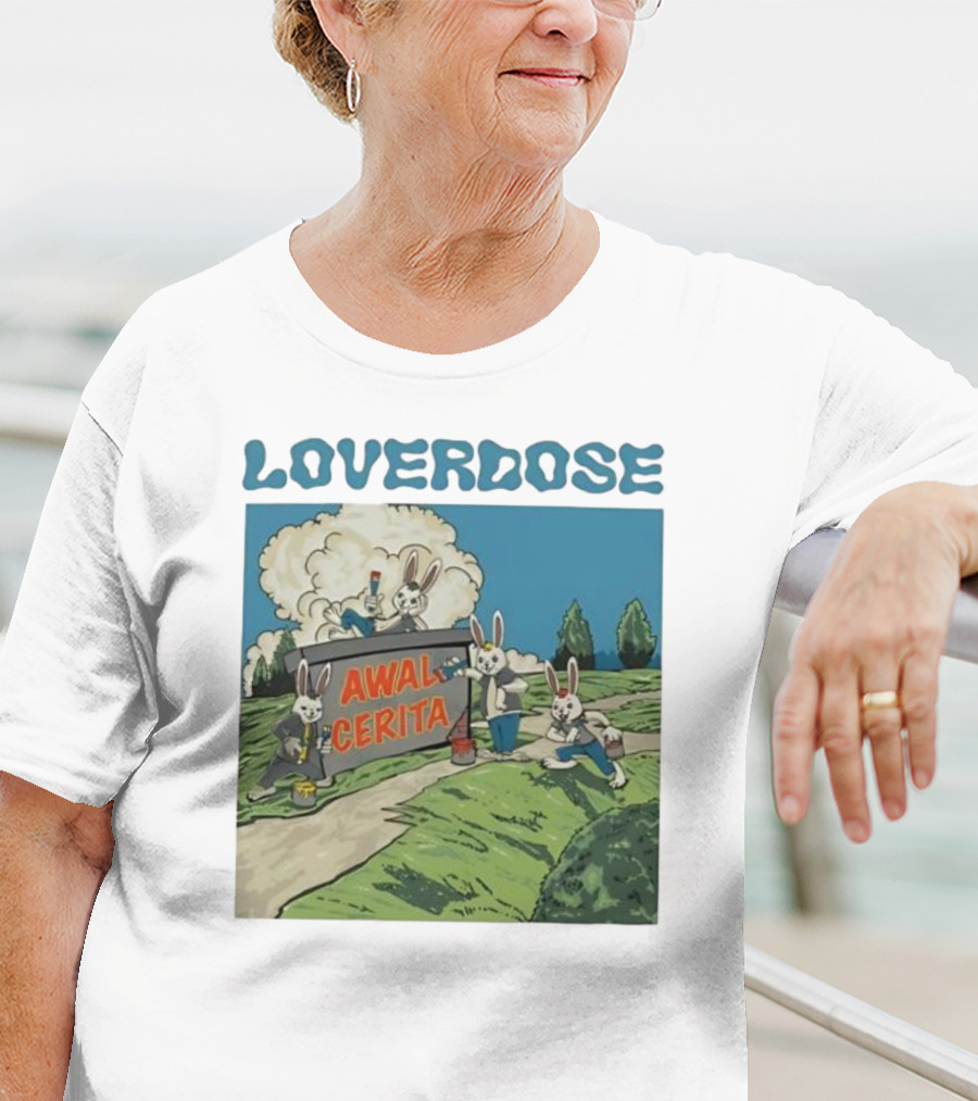 Loverdose Awal Cerita Rabbits Painting Sign T-Shirt