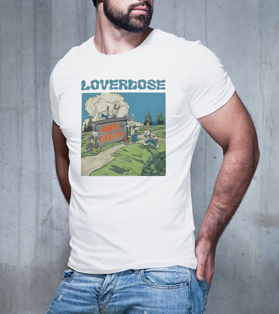 Loverdose Awal Cerita Rabbits Painting Sign T-Shirt