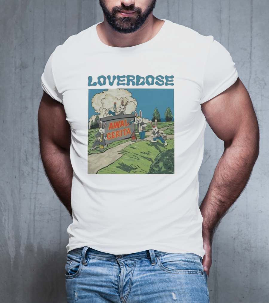 Loverdose Awal Cerita Rabbits Painting Sign T-Shirt