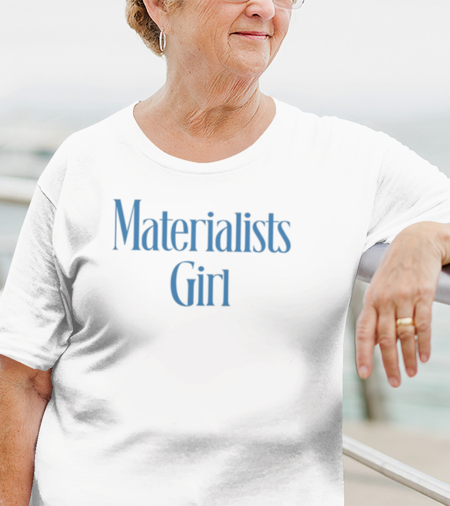 Materialists Girl Blue Text Fashion Aesthetic T-Shirt