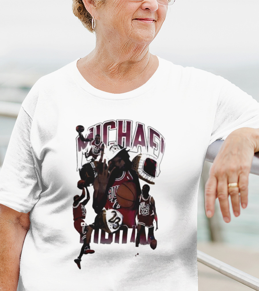 Michael Jordan Bulls Number 23 Iconic Basketball Collage T-Shirt