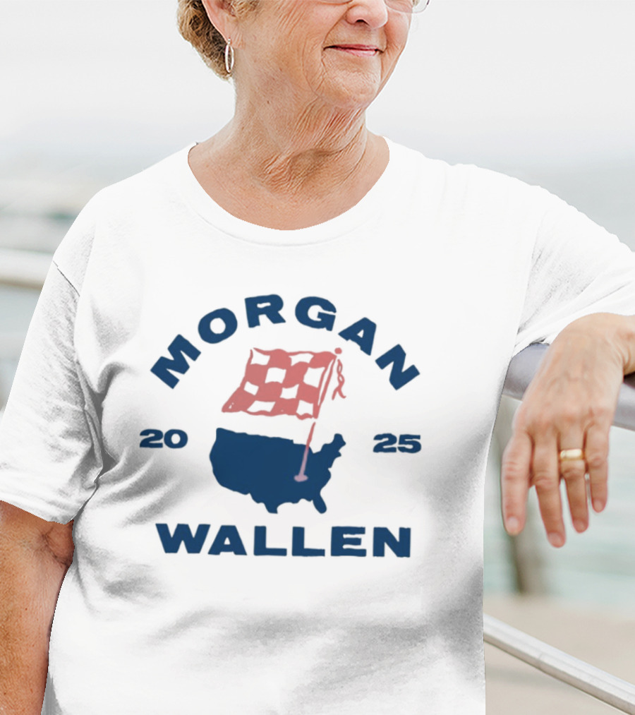 Morgan Wallen 2025 USA Tour Flag T-Shirt
