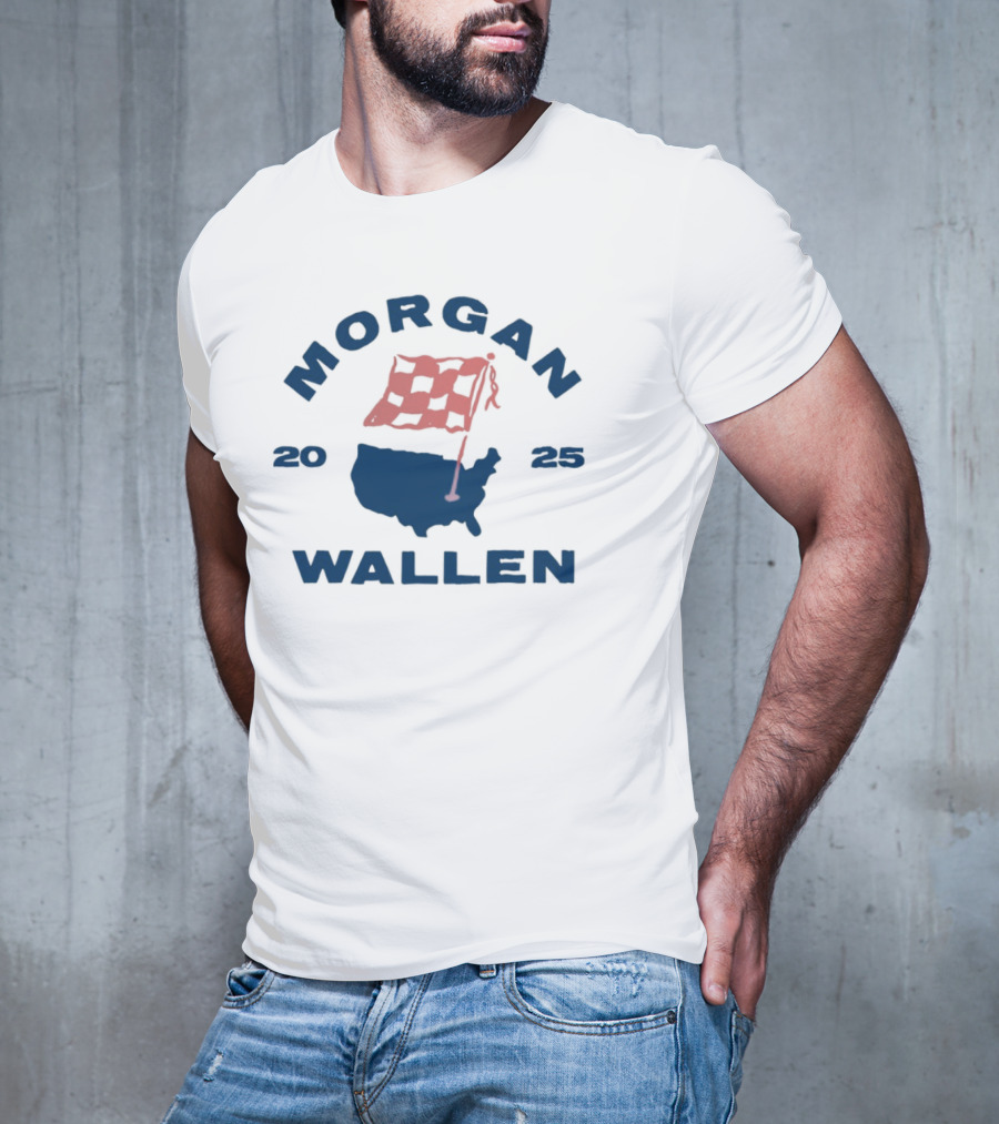 Morgan Wallen 2025 USA Tour Flag T-Shirt