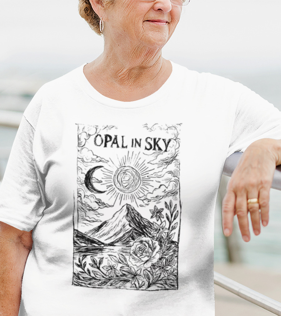 Opal In Sky Lost Moon Owl Mystic Forest Alyvia White T-Shirt