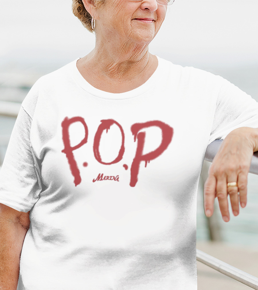 P.O.P. Marina Red Text Style T-Shirt