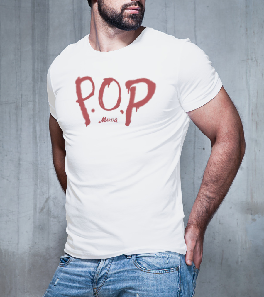 P.O.P. Marina Red Text Style T-Shirt