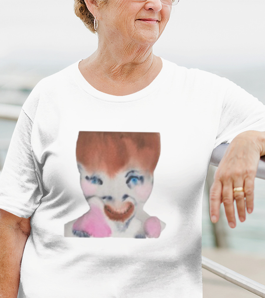 Pearly Drops The Voices Are Coming Back Creepy Clown Face Pink And Brown Hair Blue Eyes T-Shirt