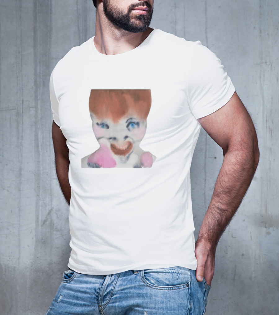 Pearly Drops The Voices Are Coming Back Creepy Clown Face Pink And Brown Hair Blue Eyes T-Shirt