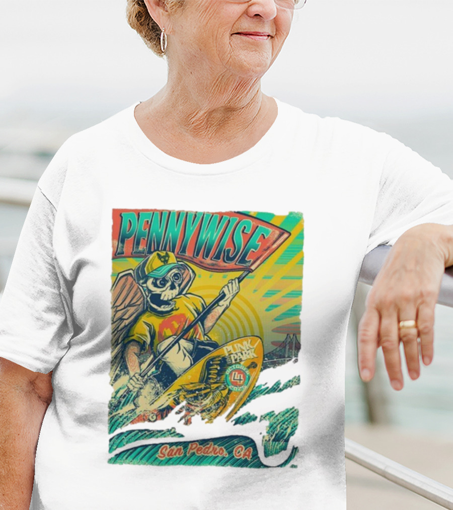Pennywise Skeleton Surf Punk In The Park October 4 2025 San Pedro CA T-Shirt