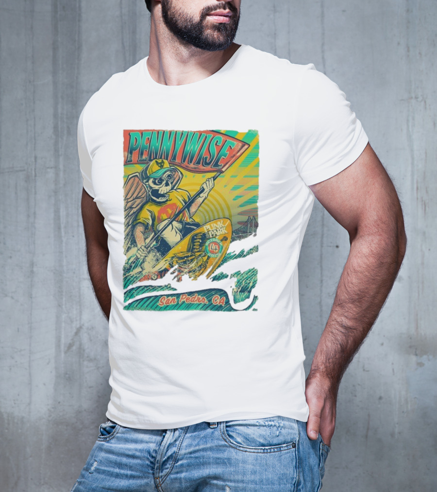 Pennywise Skeleton Surf Punk In The Park October 4 2025 San Pedro CA T-Shirt