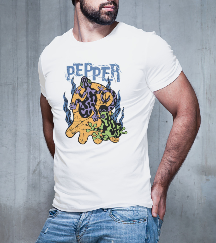 Pepper Skullconut Amphibians Psychedelic Frogs Graphic T-Shirt
