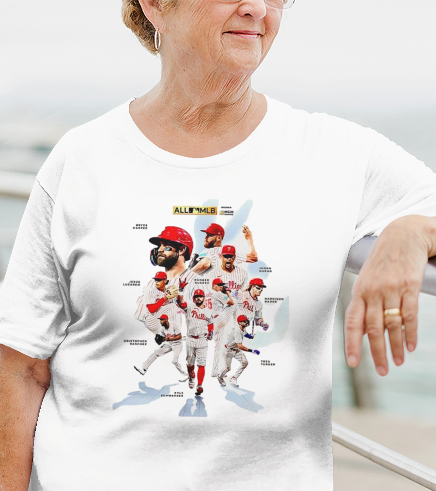 Philadelphia Phillies All MLB Nine Nominees Featuring Bryce Harper Zack Wheeler Trea Turner T-Shirt