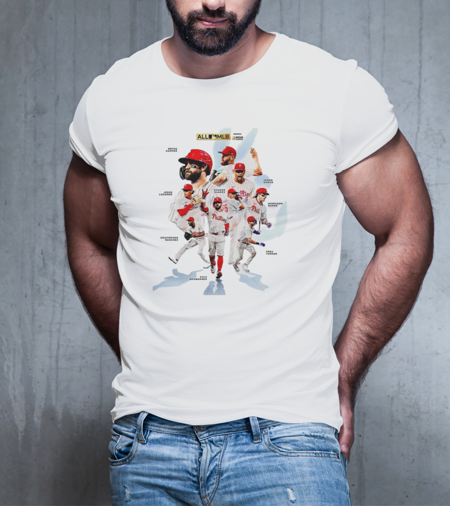 Philadelphia Phillies All MLB Nine Nominees Featuring Bryce Harper Zack Wheeler Trea Turner T-Shirt