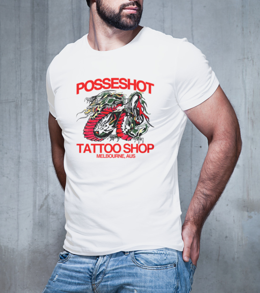 Posseshot Tattoo Shop Melbourne Aus Dragon Art T-Shirt