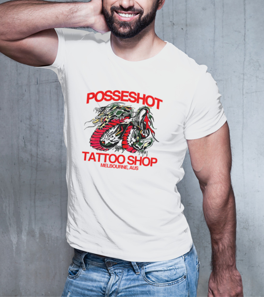 Posseshot Tattoo Shop Melbourne Aus Dragon Art T-Shirt