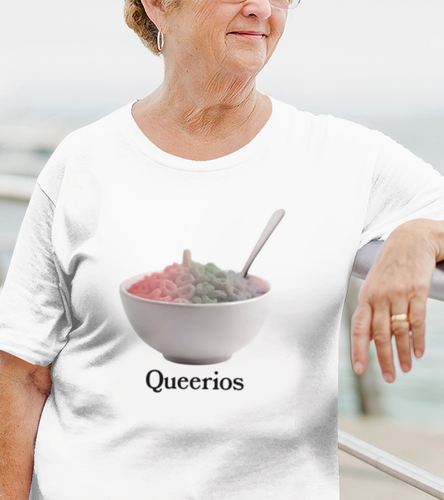 Pridecore Queerios Rainbow Cereal Bowl T-Shirt
