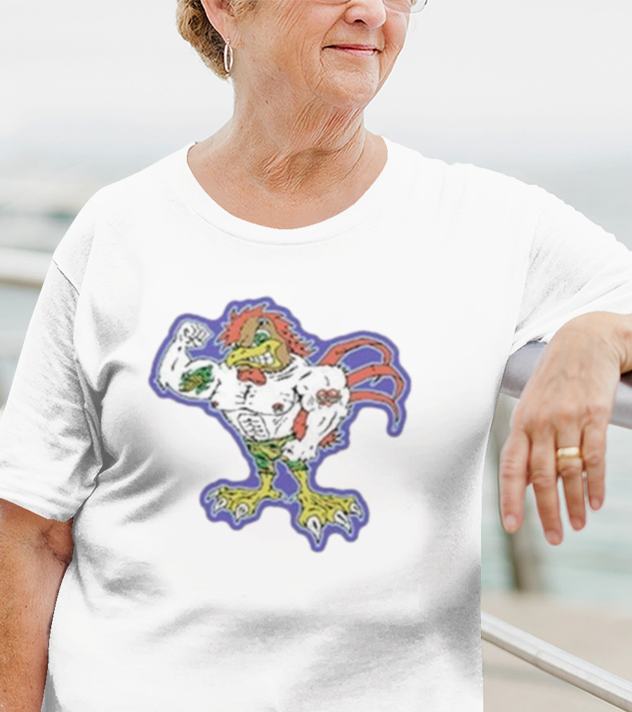 SGT Buff Chicken Flexing Muscles Cartoon T-Shirt