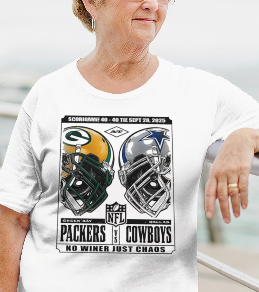 Scorigami 40-40 Green Bay Packers Vs Dallas Cowboys No Winner Chaos Sept 28 2025 NFL T-Shirt