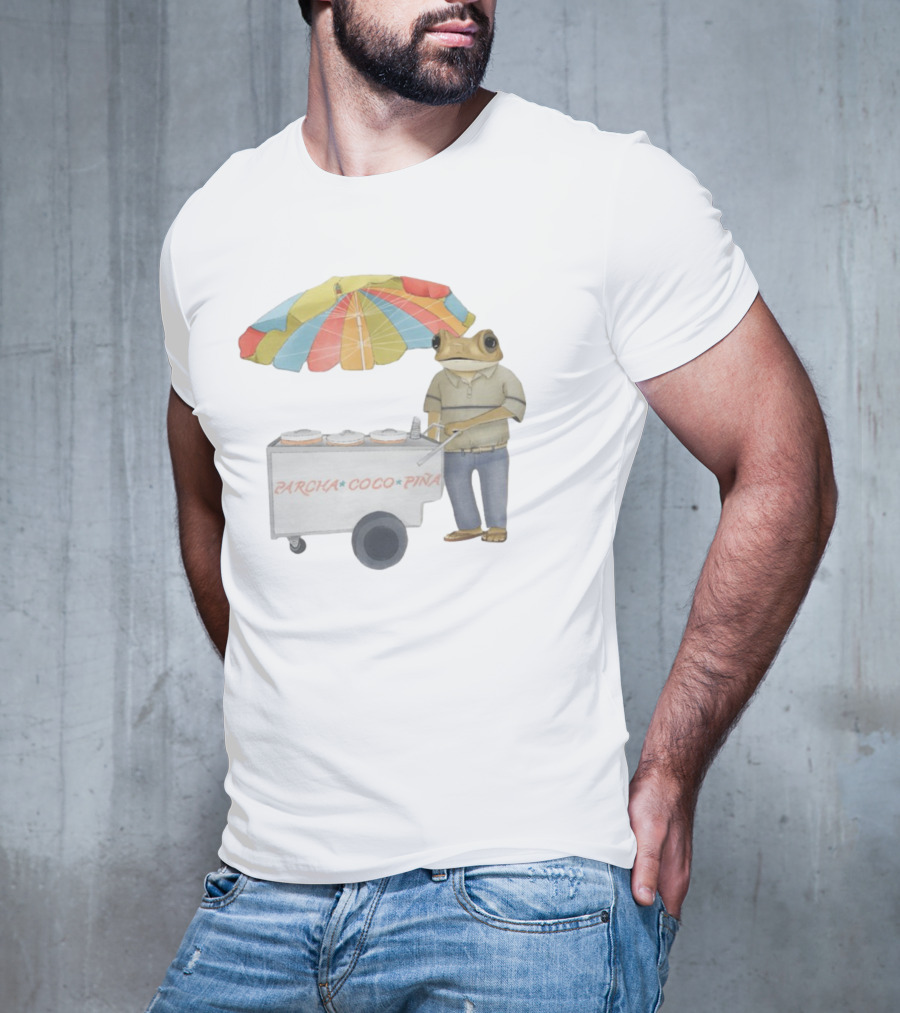 Parcha Coco Piña Frog Vendor With Colorful Umbrella T-Shirt