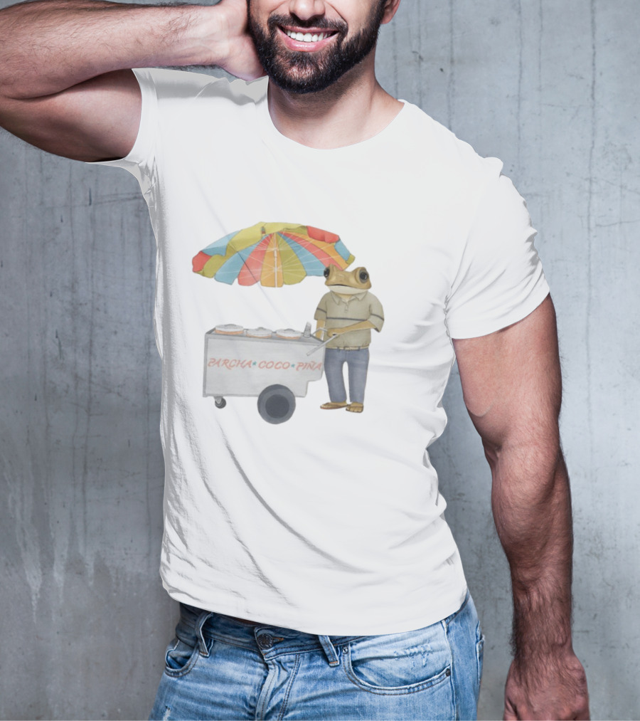 Parcha Coco Piña Frog Vendor With Colorful Umbrella T-Shirt