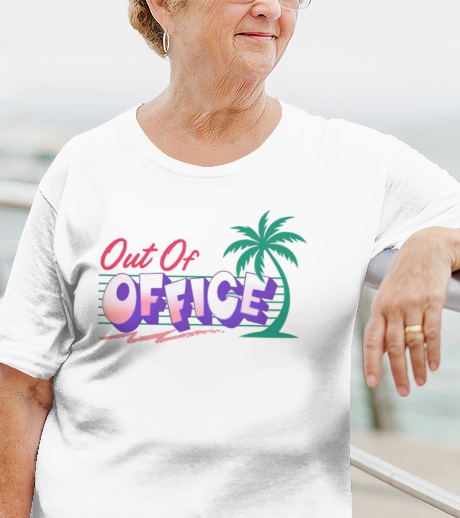 Out Of Office Tropical Palm Tree Retro Style T-Shirt