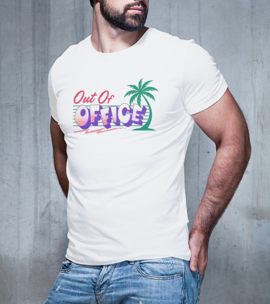Out Of Office Tropical Palm Tree Retro Style T-Shirt