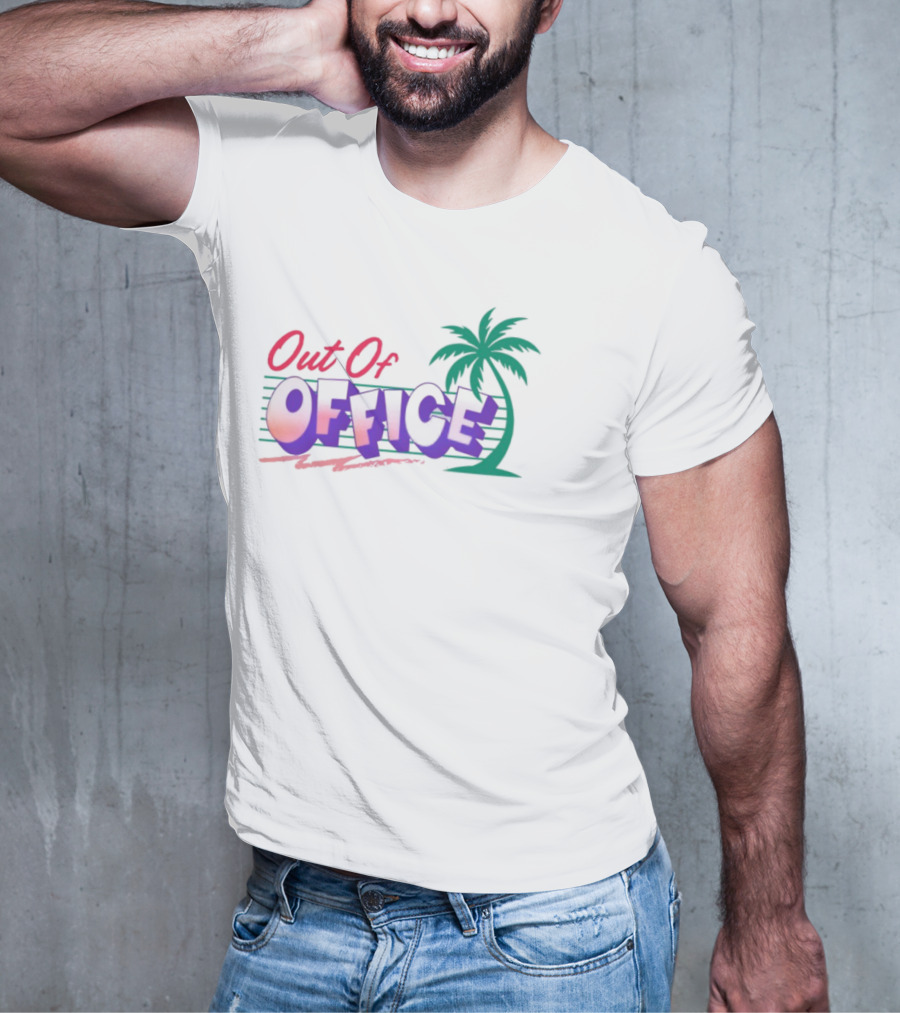 Out Of Office Tropical Palm Tree Retro Style T-Shirt