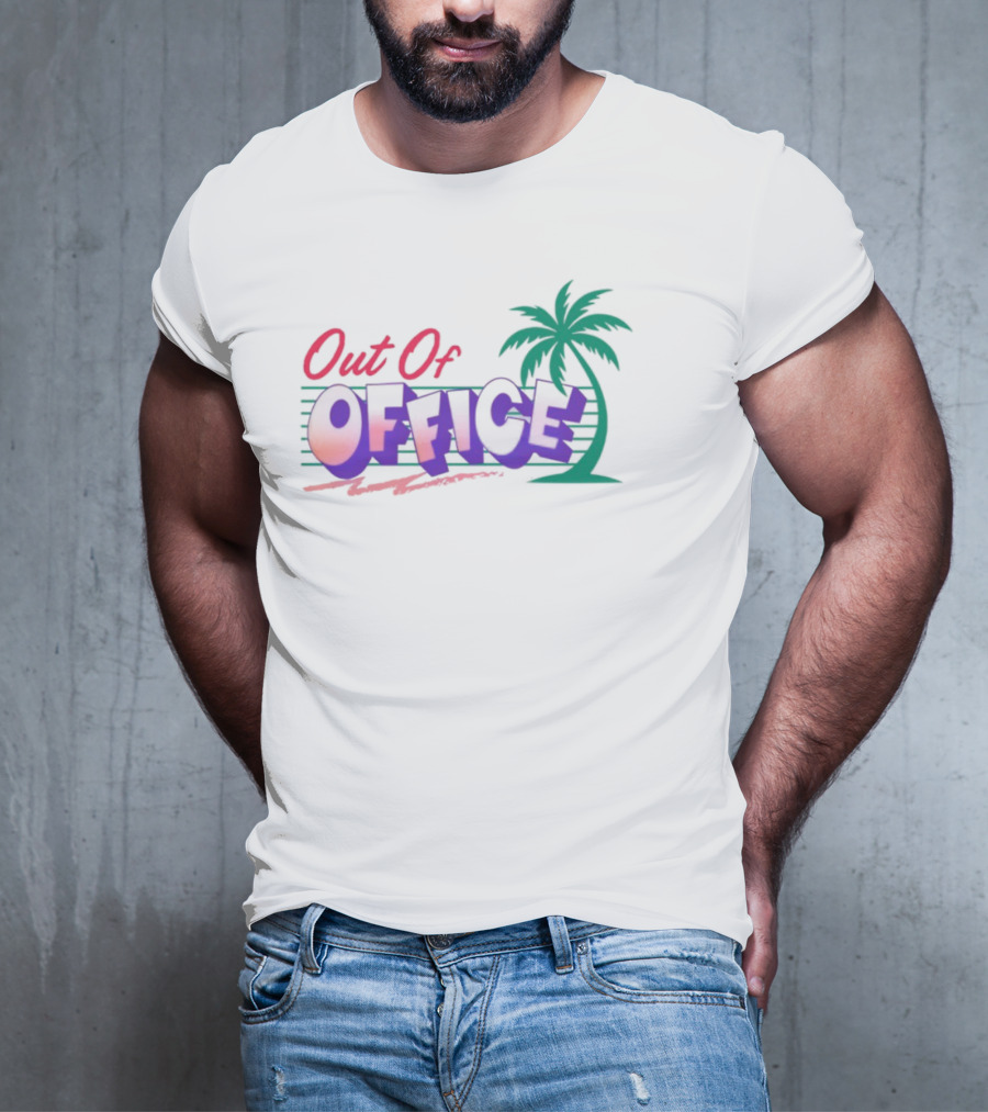 Out Of Office Tropical Palm Tree Retro Style T-Shirt