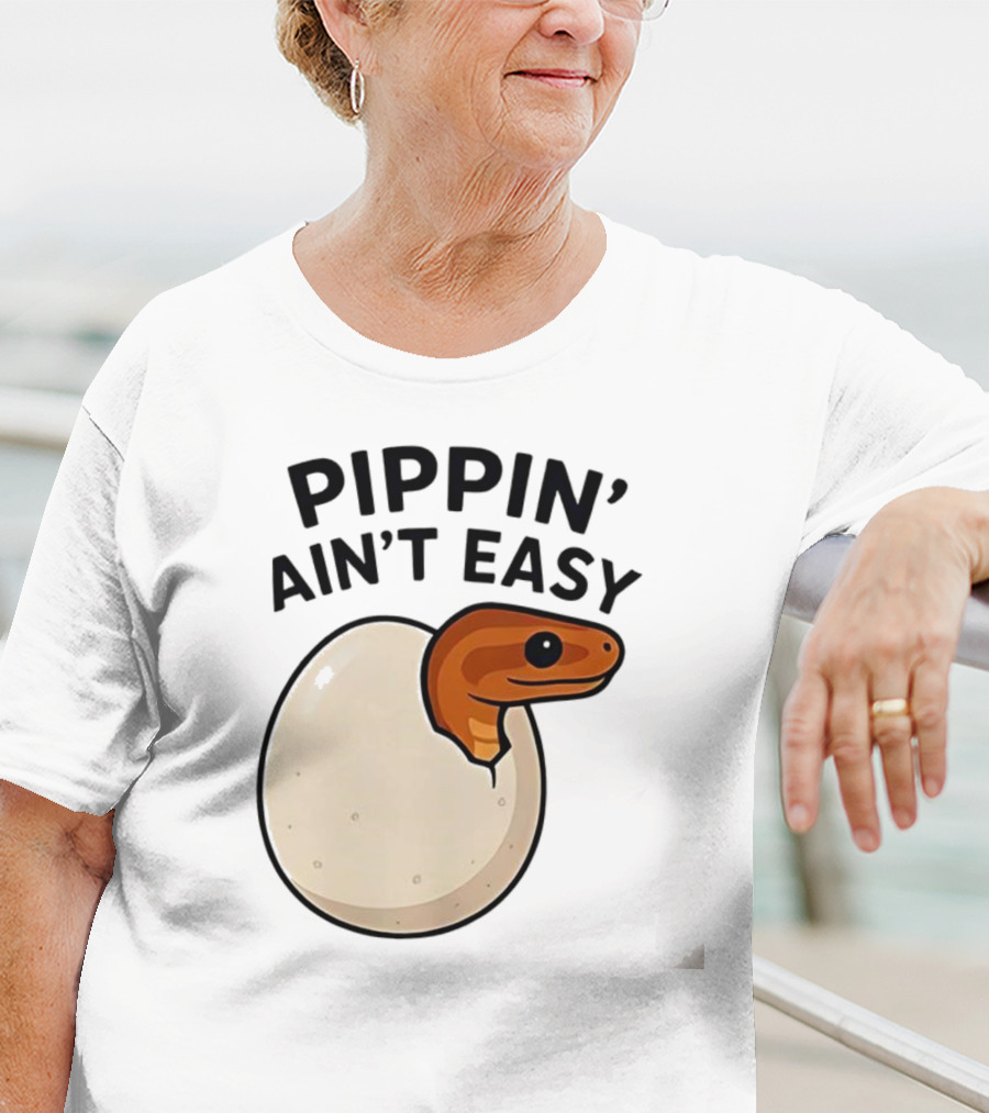 Pippin Ain't Easy Hatching Snake Artic Python Egg Baby Snake T-Shirt