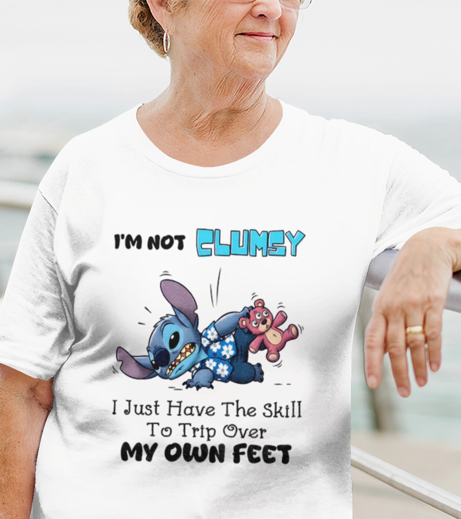 Stitch Clumsy Skill To Trip Over My Own Feet With Teddy Bear T-Shirt