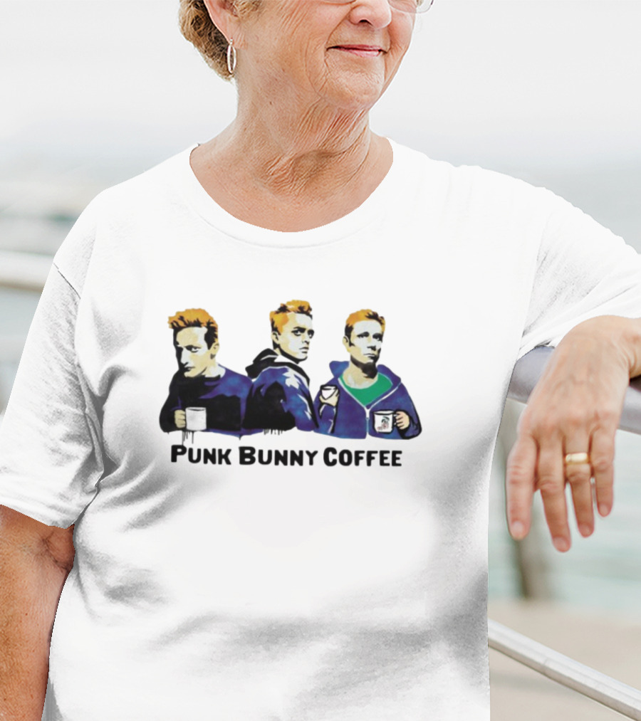 Punk Bunny Coffee Graffiti Style Trio With S T-Shirt