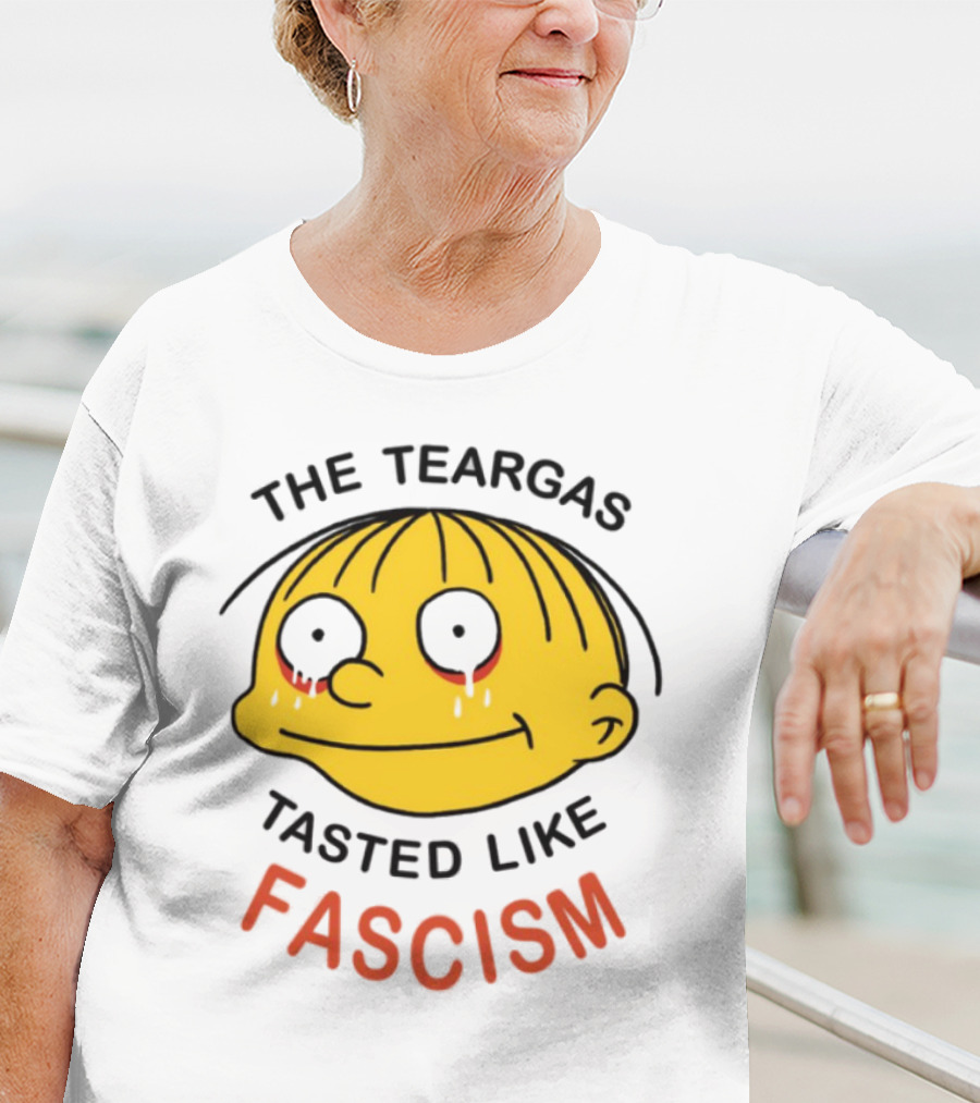 The Teargas Tasted Like Fascism Yellow Cartoon Face T-Shirt