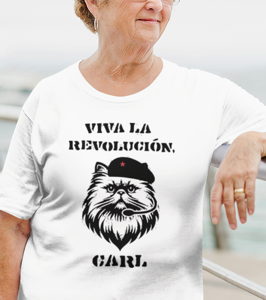 Viva La Revolucion Carl 2025 Cat Red Star Iconic Style T-Shirt